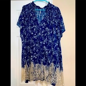 Free people Marigold Floral Lace Tunic NWOT M